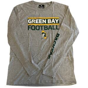 Fanatics Gray NFL Green Bay Packers Long Sleeve Graphic T-Shirt- L